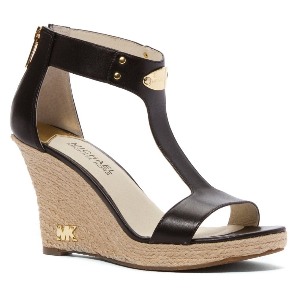 Michael Kors Black Wedge Sandals